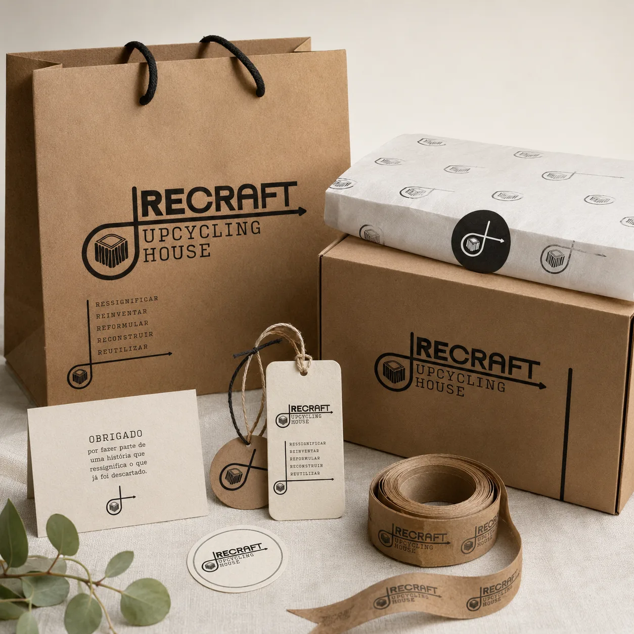 Aplicação da identidade Recraft