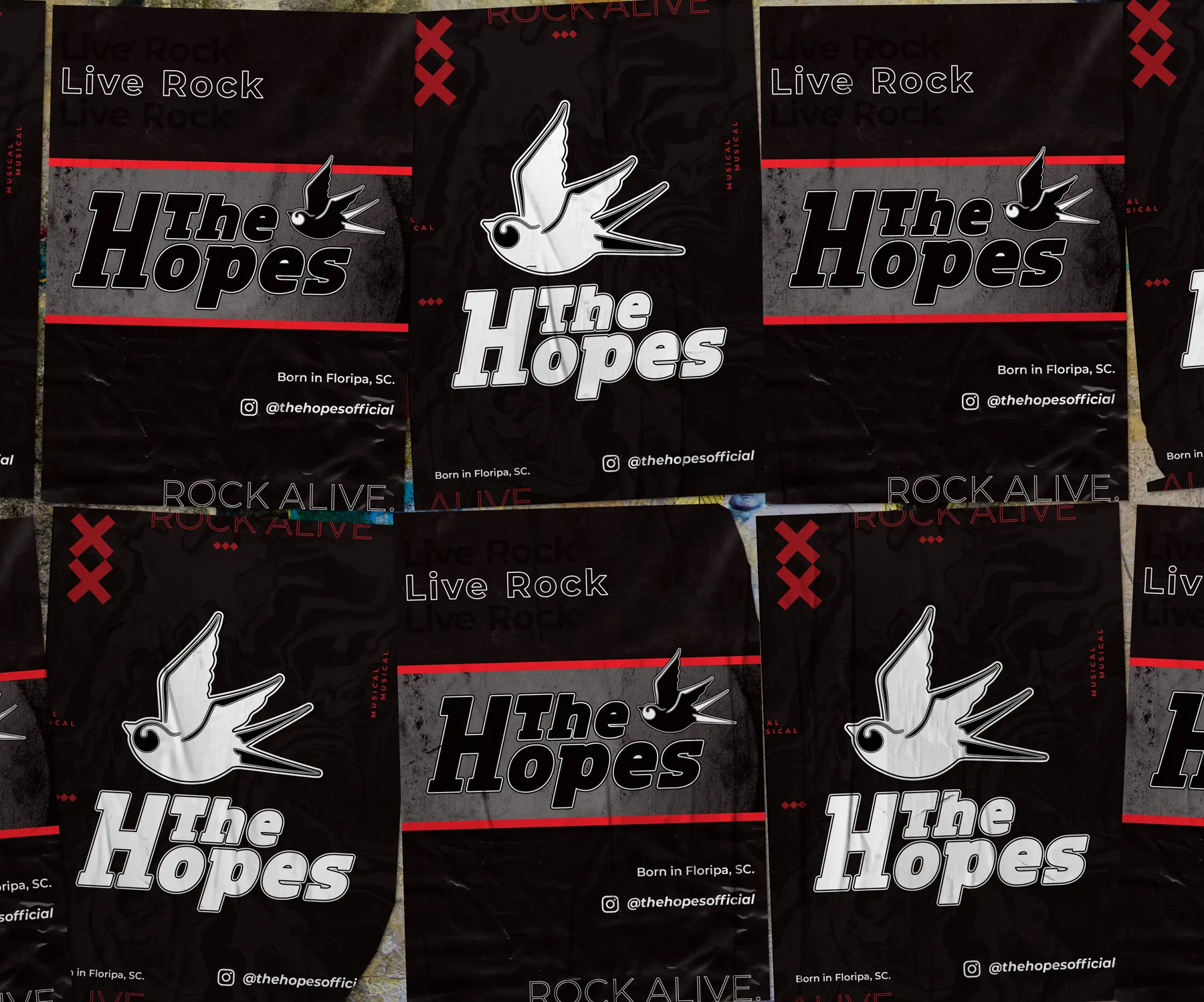 Cartazes da identidade The Hopes